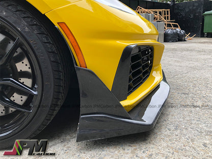 [JPMCarbon] Carbon Fiber Tow Sides Winglets Fits For 2014-2019 Chevrolet Corvette C7 w/ Replica ZR1 Bumper