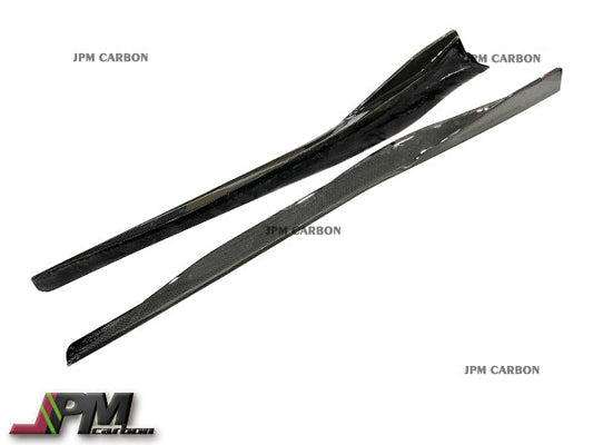 5VM Style Carbon Fiber Side Skirt Add-on Lips Fits For 2020-2025 Chevrolet Corvette C8 Stingray & Z51 Only