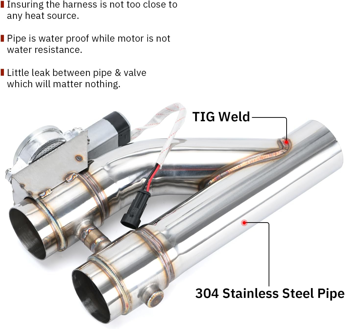 Universal 3 Inch Dual Stainless Steel Exhaust Valve Pipe Kit 2PC