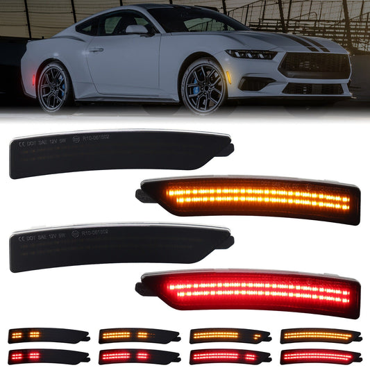 MUSTANG 24-26 FRONT/REAR DYNAMIC SMOKED LED SIDE MARKERS