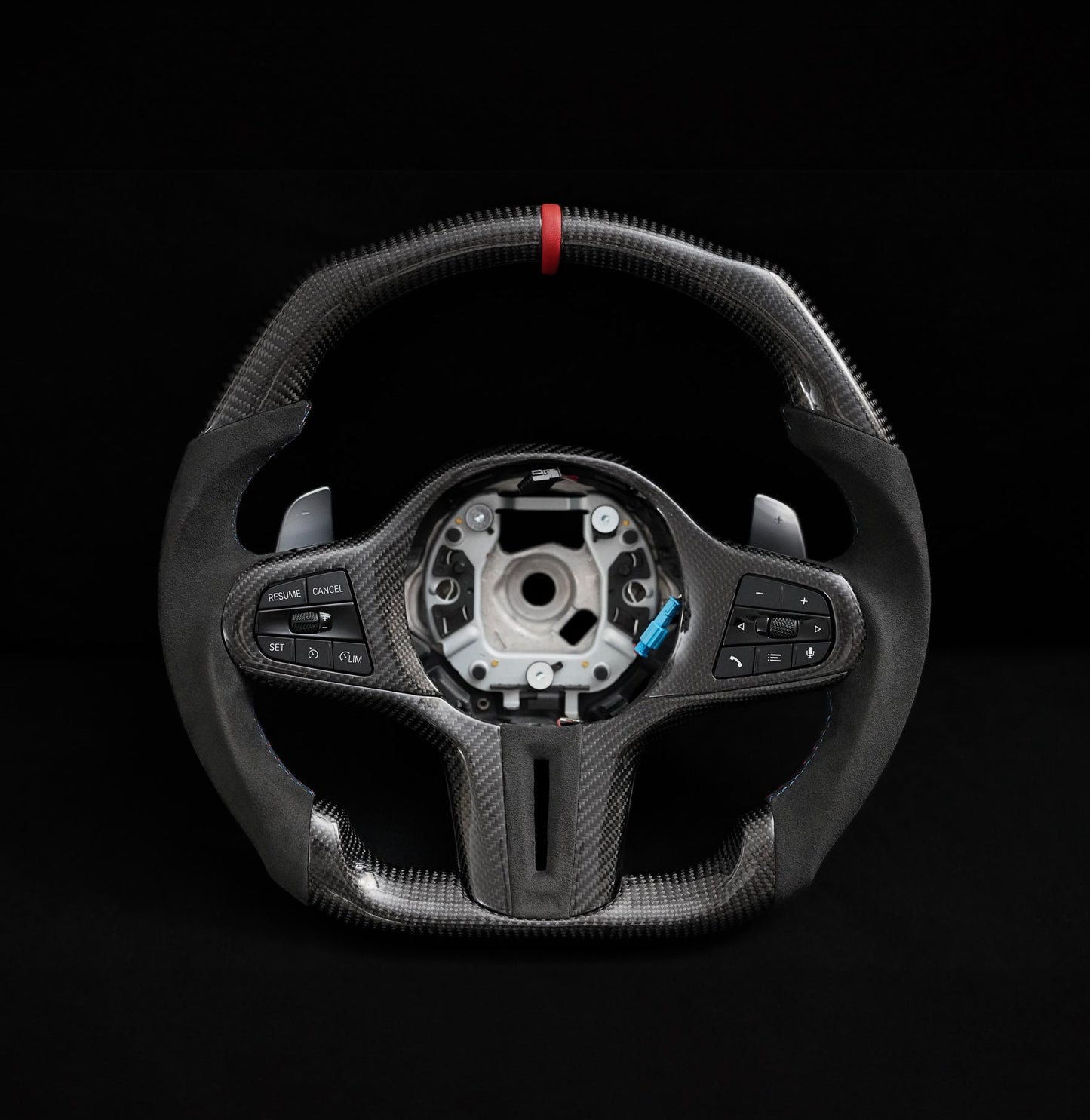 BMW Alcantara Flat Bottom Carbon Fiber Steering Wheel for G / F Chassis- iCBL's Signature Design for F90 M5 M8 X5 X6 M850i M840i M550 M540i