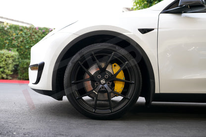 Tesla Model Y Brake Caliper Covers Aluminum Front & Rear YELLOW 19-24 (4PCS)