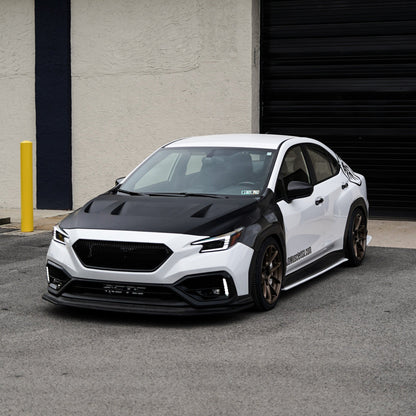 JDMuscle [22-25 WRX w/ FMIC] Carbon Fiber Scoopless Hood V1