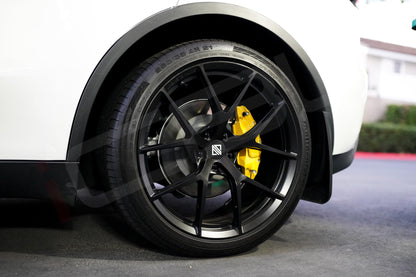 Tesla Model Y Brake Caliper Covers Aluminum Front & Rear YELLOW 19-24 (4PCS)