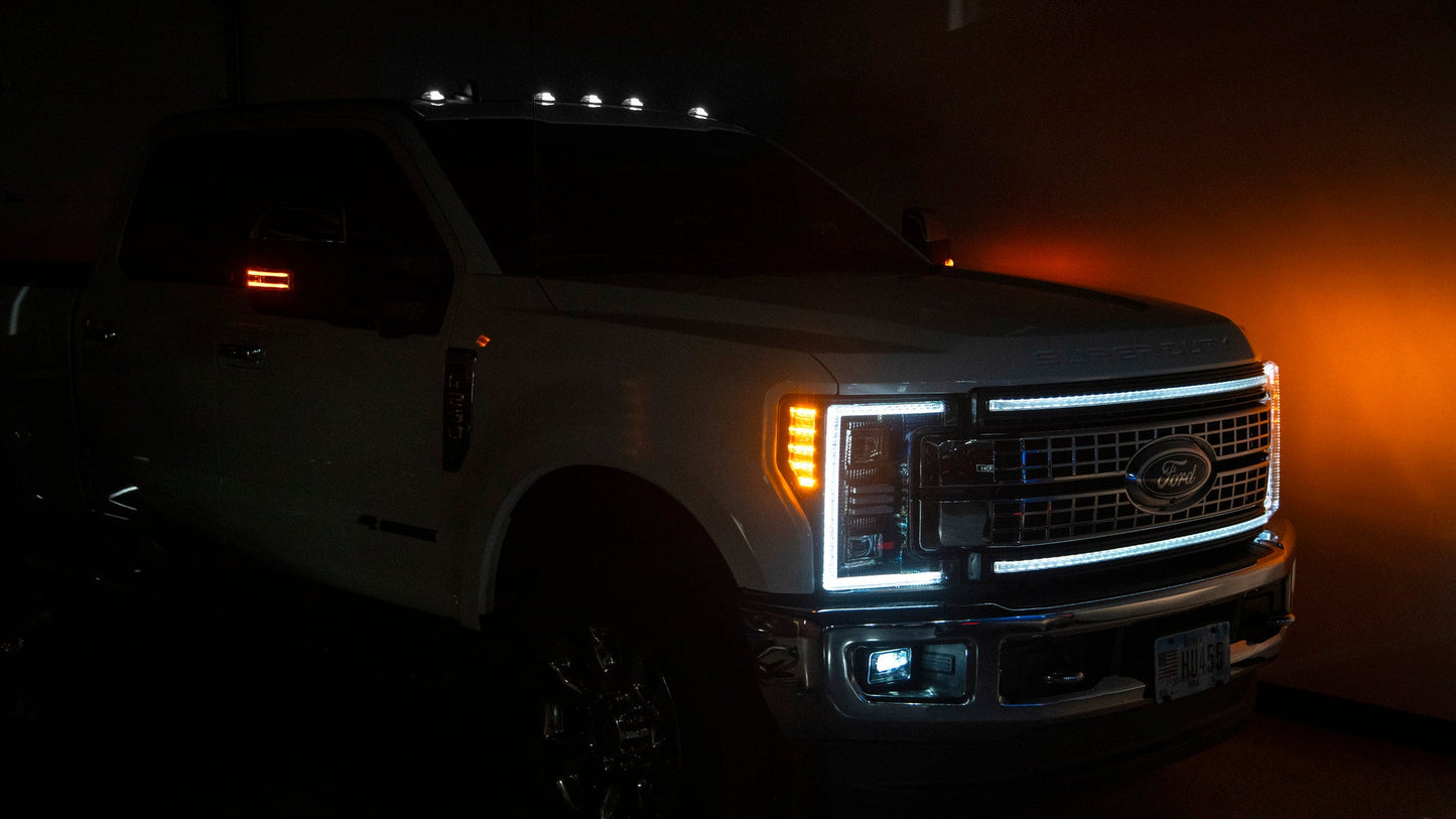 OLM Cab Light Replacement Set (Smoke Lens/White Light) - 2017-2022 Ford Super Duty F250/F350