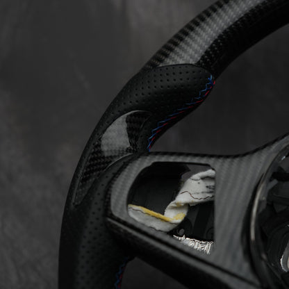 BMW M5 F90 & 91 /  M8 G15, G16, & G17 / X3 G01 / X4 G02 / X6 F86 / 5 Series G30 / 7 Series G11 / G12  Custom Steering Wheel by Exclusive Steering