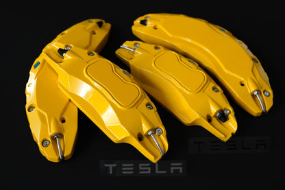 Tesla Model 3 Brake Caliper Covers Aluminum Front & Rear YELLOW 17-23 (4PCS)