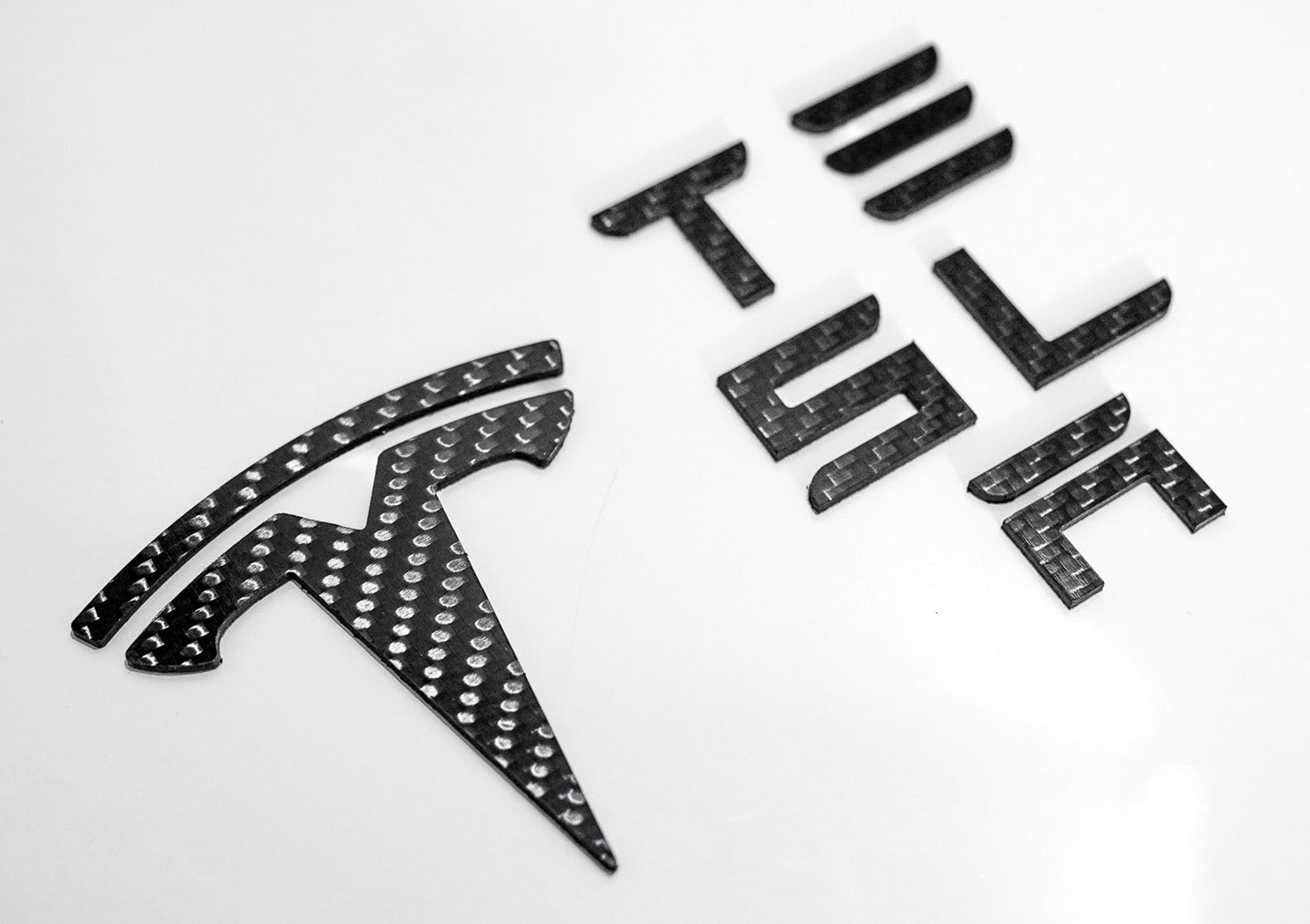 TESLA Matte Carbon Fiber Emblem Logo for Model 3 & Y Hood +Trunk Letter Accessories
