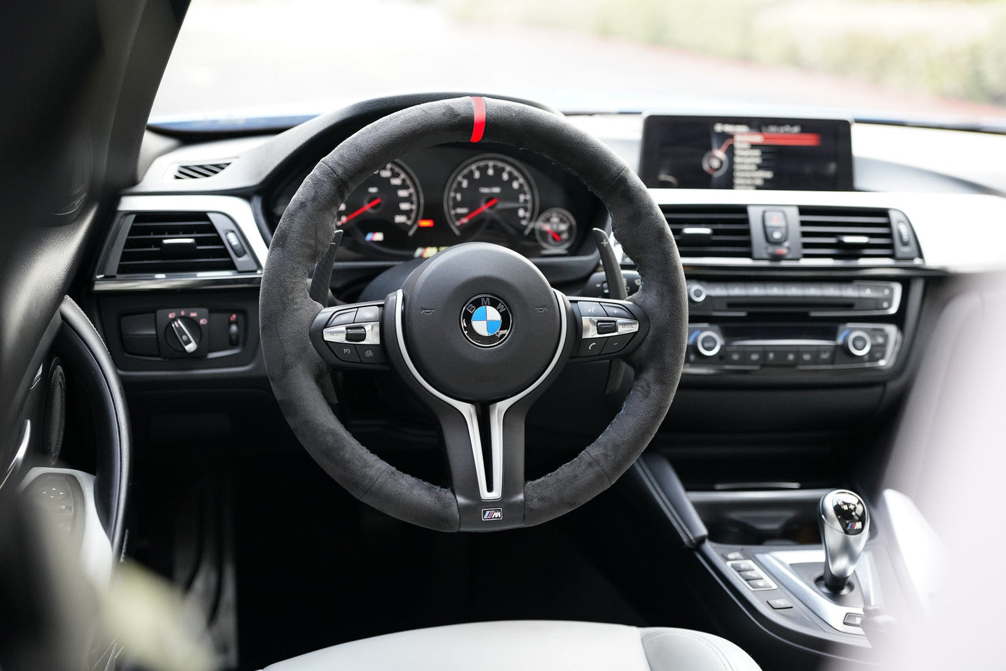 BMW F-Series Alcantara Suede Steering Wheel Cover DIY (Red Stripe)