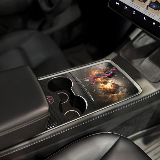 Deadpool Explosive Fun | Tesla Center Console Wrap Kit | Model Y '21-25