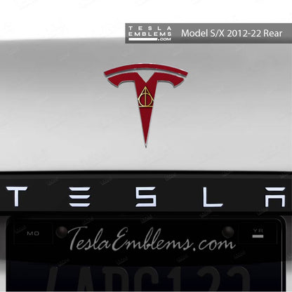 Deathly Hallows Tesla Emblem Decals (Front + Back) | Model X