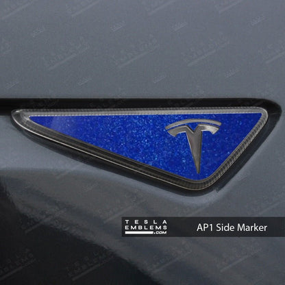 3M Deep Blue Metallic Tesla Autopilot Camera Side Marker Decals (2pcs)
