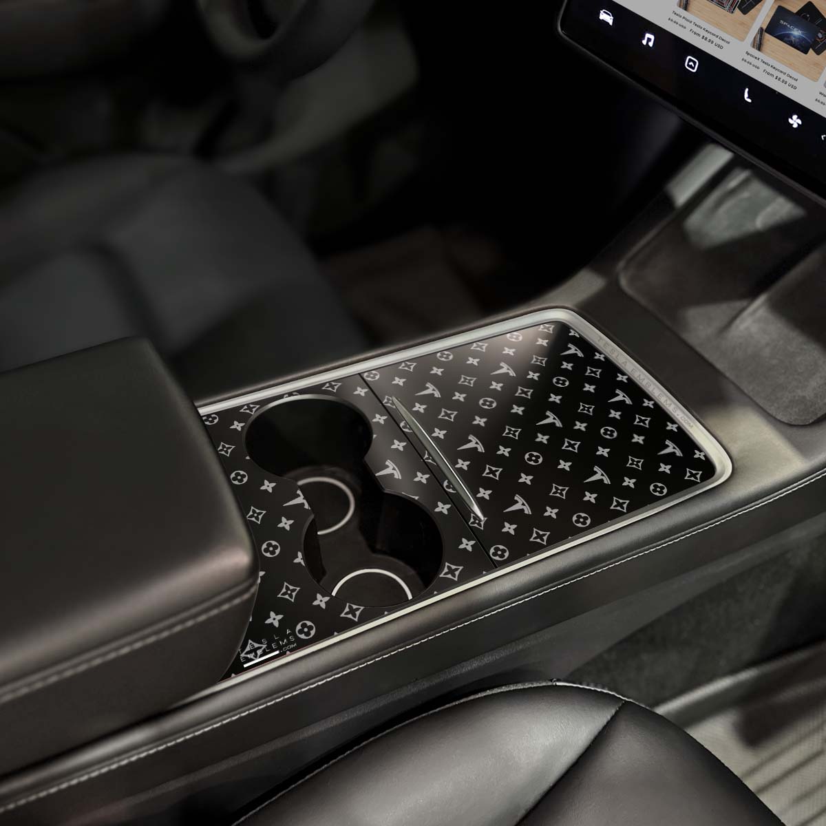 Designer LV Pattern Tesla Edition | Tesla Center Console Wrap Kit | Model Y '21-25