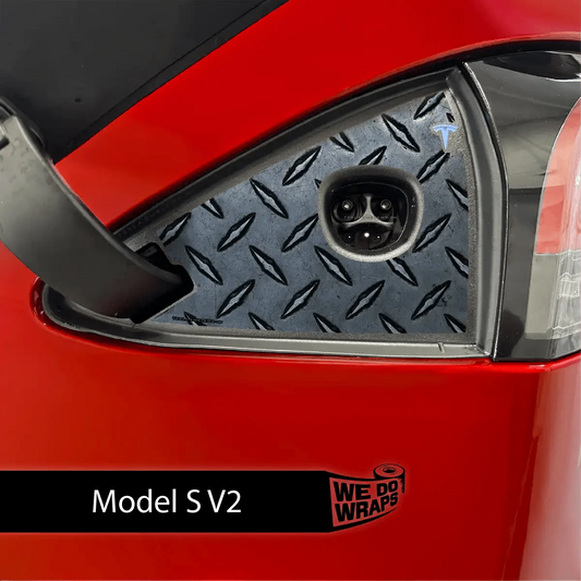 Diamond Plate Tesla Charge Port Wrap | Model S