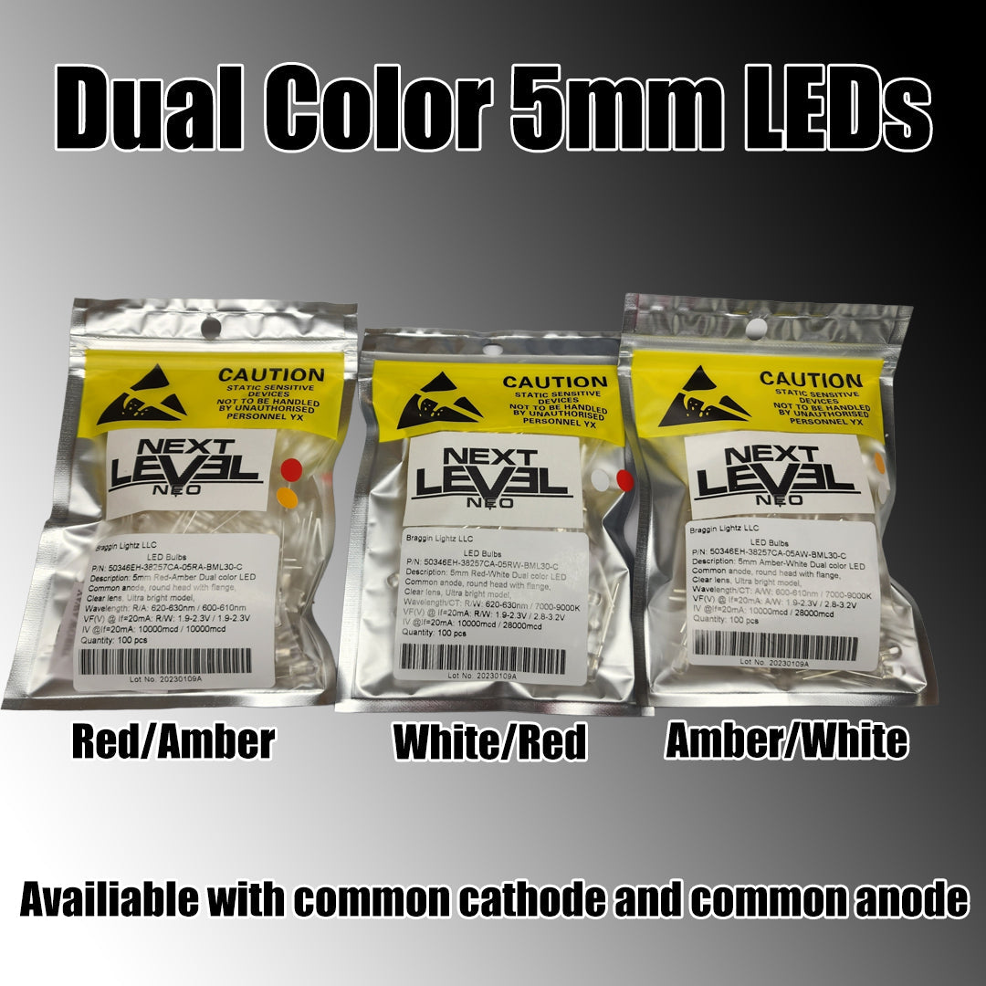5mm Round Top Ultra Bright LEDs Dual Color NTXGlow 5mm-round-top-ultra-bright-leds-dual-color-ntxglow