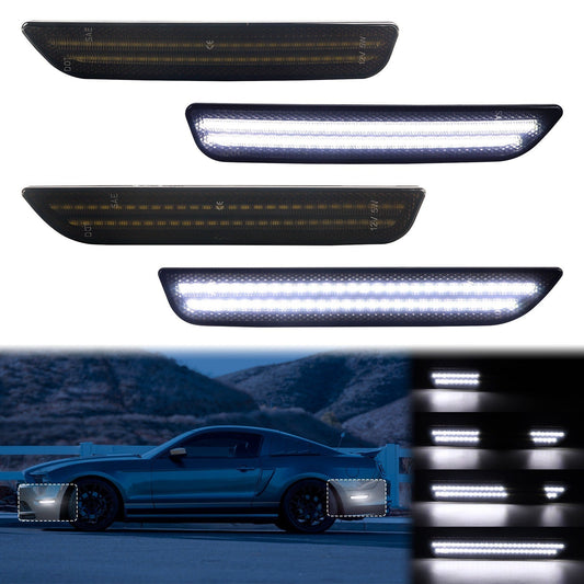 MUSTANG 11-14 FRONT/REAR DYNAMIC SMOKED LED SIDE MARKERS