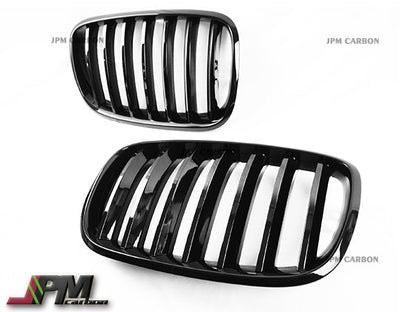 [JPMCarbon] P Style Front Kidney Grille Fits For 2006-2013 BM E70 X5 & 2008-2013 BMW E71 X6 Only