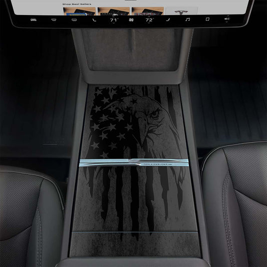 Distressed American Eagle Flag | Tesla Center Console Wrap Kit | Model Y 2026