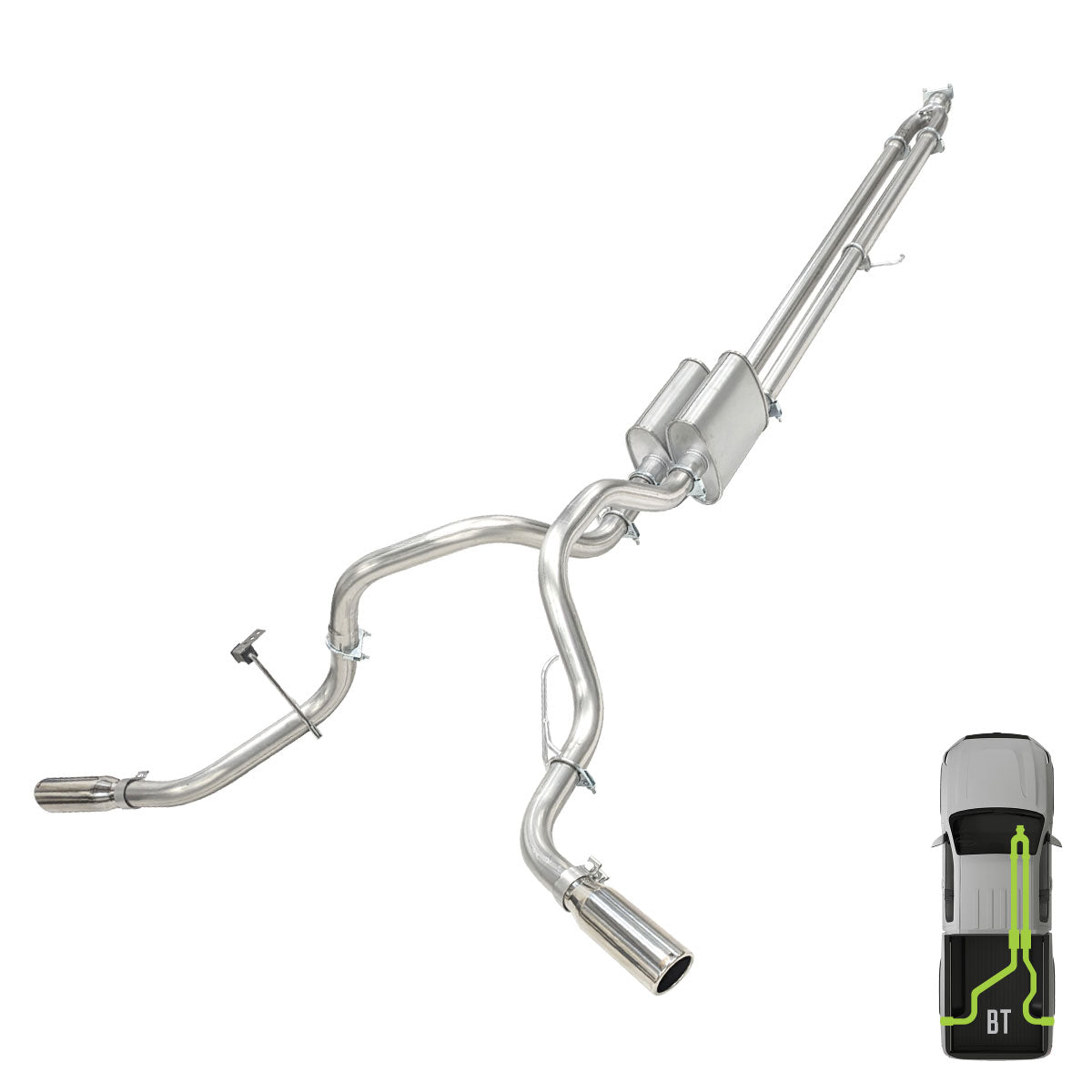 Ford, 2009-2020, 5.0L, Clamp/On - MPI Exhaust Cat-Back Dual Exhaust Kits