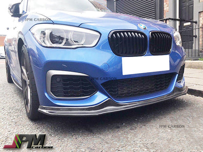 AK Style Carbon Fiber Front Bumper Add-on Lip Fits For 2015-2019 BMW F20 F21 LCI 1-Series with M-Sport Only