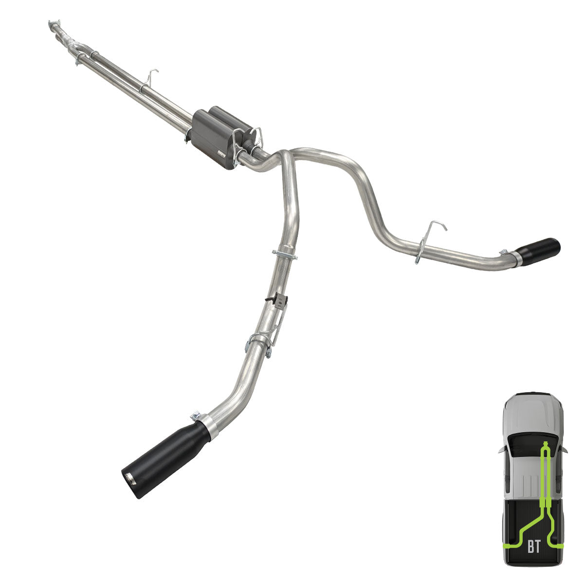 Ford, 2011-2016, 6.2L - Bolt-on, MPI Exhaust Cat-Back Dual Exhaust Kits