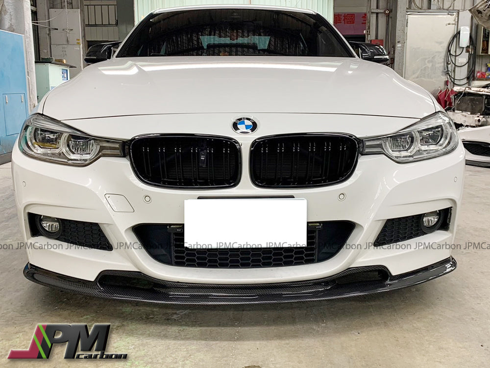 VR Style Carbon Fiber Front Bumper Add-on Lip Fits For 2012-2018 BMW F30 F31 with M-Sport Package Only