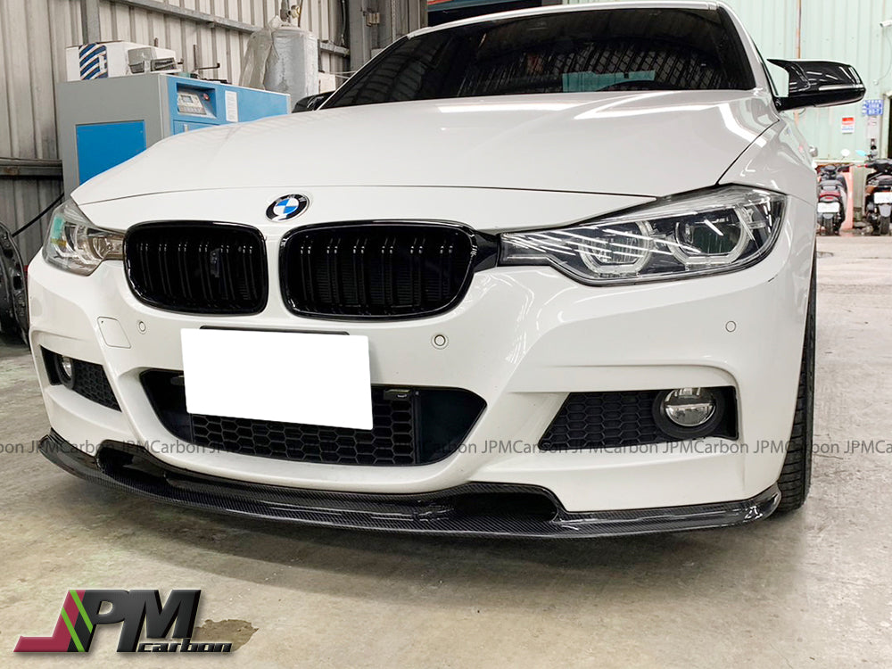 VR Style Carbon Fiber Front Bumper Add-on Lip Fits For 2012-2018 BMW F30 F31 with M-Sport Package Only