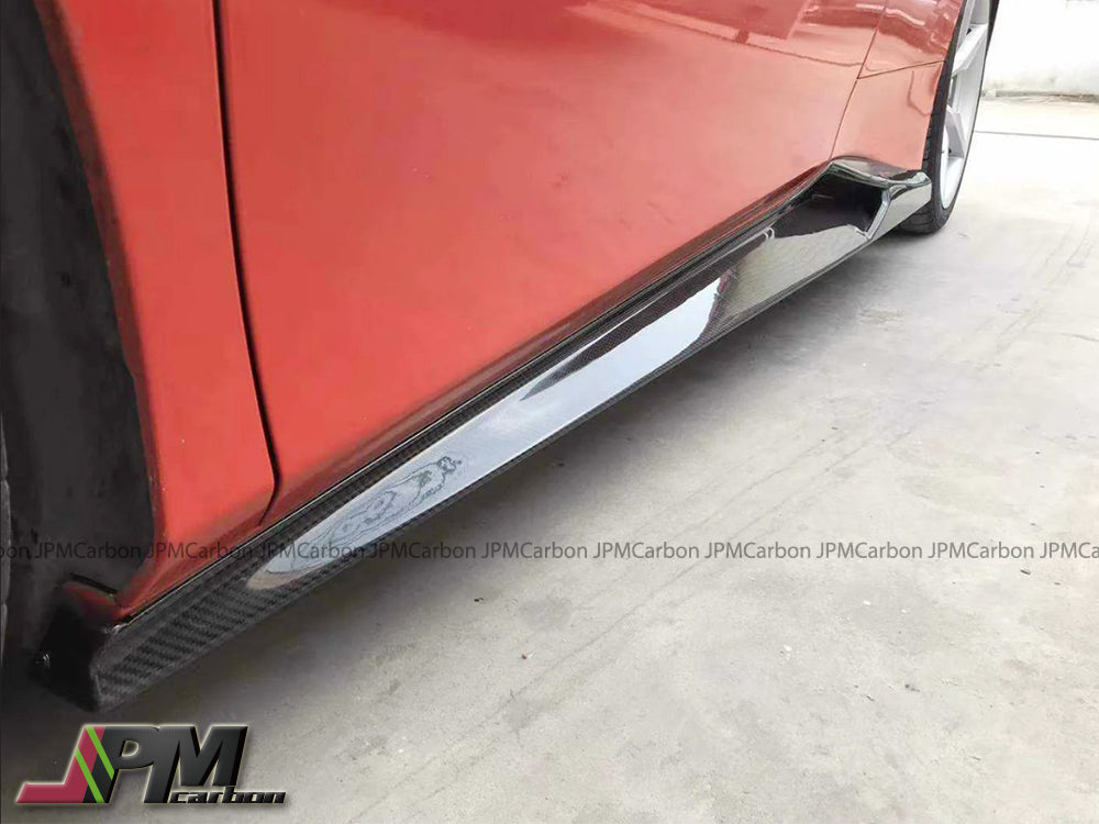 [JPMCarbon] NV Style Dry Carbon Side Skirt Add-on Lips Fits For 2015-2019 Ferrari 488 GTB / Spider