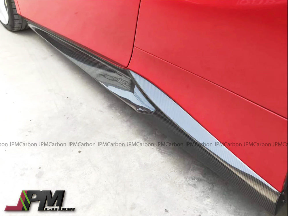 [JPMCarbon] NV Style Dry Carbon Side Skirt Add-on Lips Fits For 2015-2019 Ferrari 488 GTB / Spider