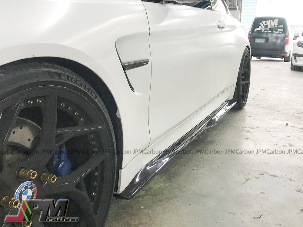 PSM Style Carbon Fiber Side Skirt Add-on Lips Fits For 2015-2020 BMW F82 M4 Only