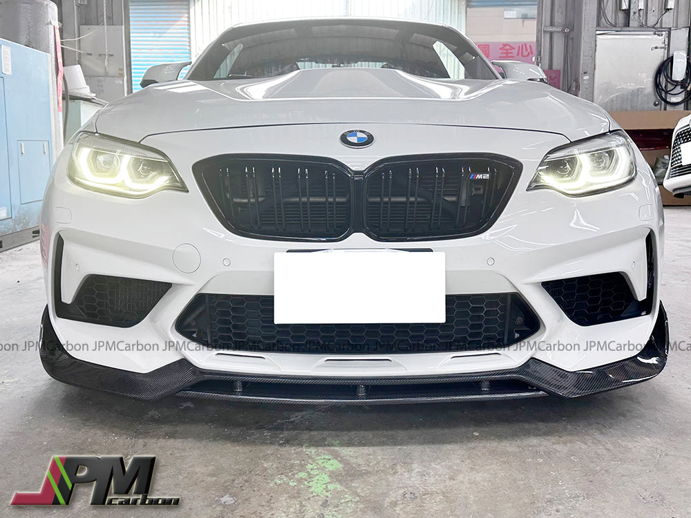 [JPMCarbon] V Style Carbon Fiber Front Bumper Add-on Lip Fits For 2019-2021 BMW F87 M2 Competition Only