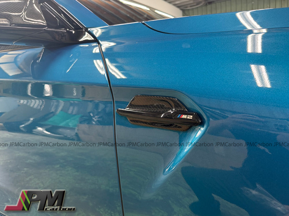 Carbon Fiber Side Fender Replacement Vent Trim Grilles Fits For 2015-2021 BMW F87 M2 Only