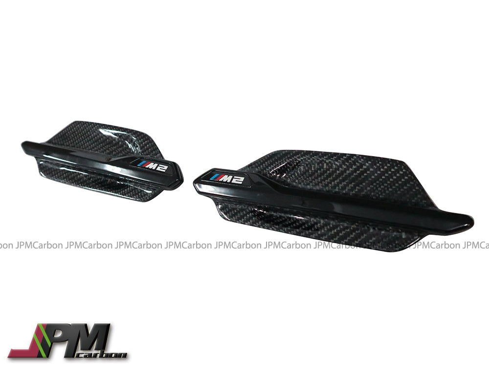 Carbon Fiber Side Fender Replacement Vent Trim Grilles Fits For 2015-2021 BMW F87 M2 Only