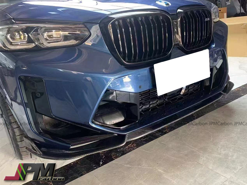 [JPMCarbon] AE Style Carbon Fiber Front Add-on Lip (3pcs) Fits For 2022-2025 BMW F97 LCI X3M / F98 LCI X4M