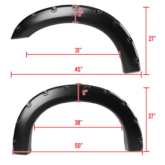 1999-2007 Ford F-250/F-350 SuperDuty Smooth Rivet Style Fender Flares