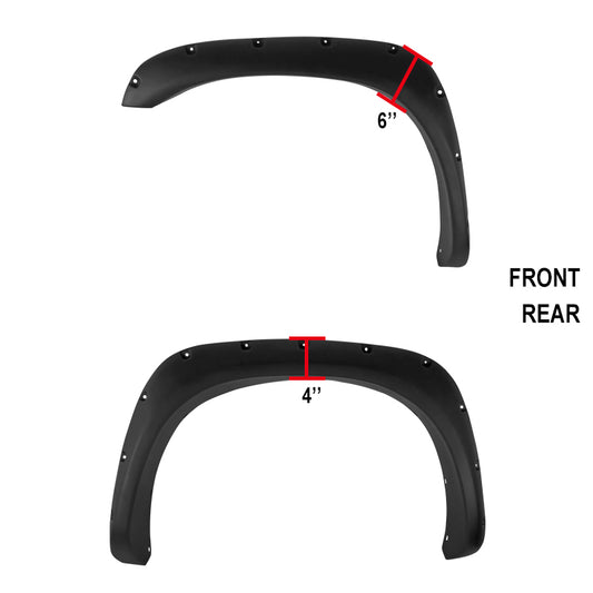 2002-2009 Dodge RAM Smooth Rivet Style Fender Flares