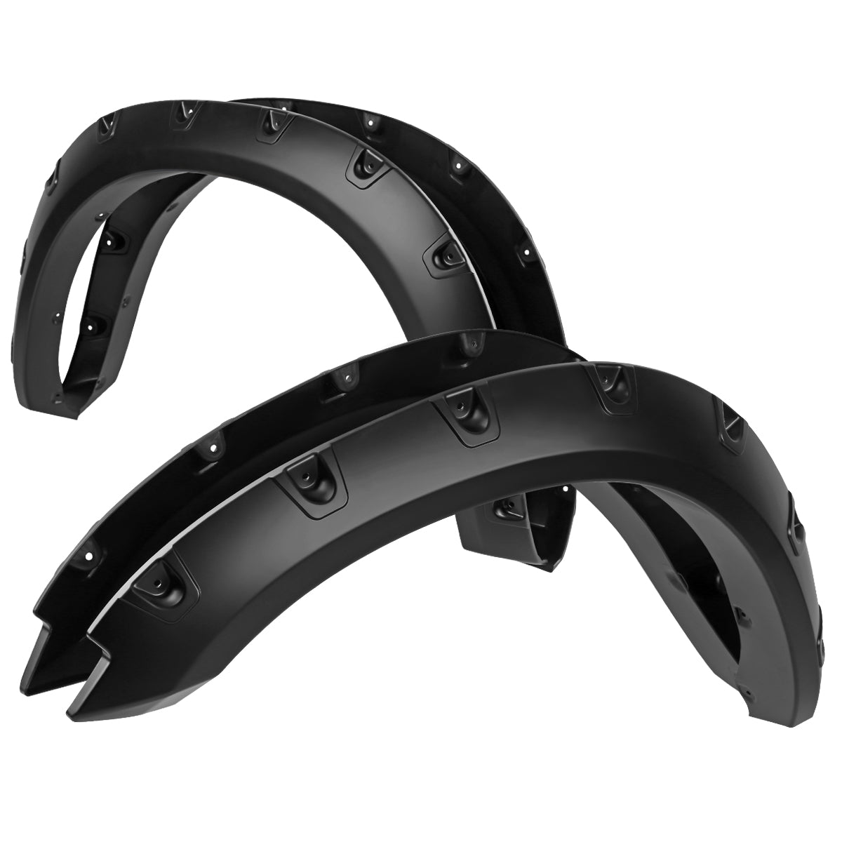2009-2018 Dodge RAM 1500 / 2019-2021 Dodge RAM Classic Fleetside Smooth V2 Rivet Style Fender Flares