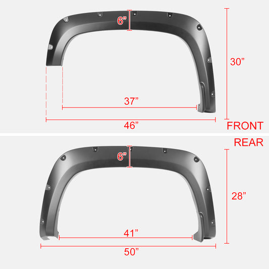 2020-2023 Chevrolet Silverado 2500/3500 HD 4PC Pocket Rivet Style Fender Flares