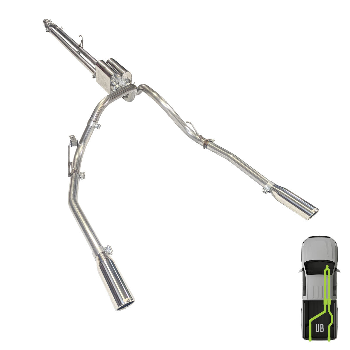 Ford, 2021-2026, 5.0L - Stainless - MPI Exhaust Cat-Back Dual Stainless Kit