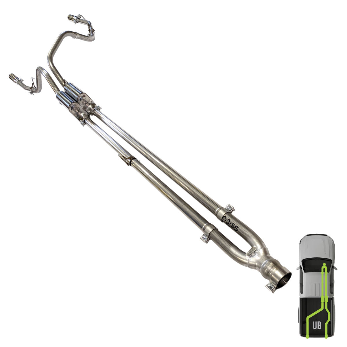 Ford, 2021-2026, 5.0L - Stainless - MPI Exhaust Cat-Back Dual Stainless Kit