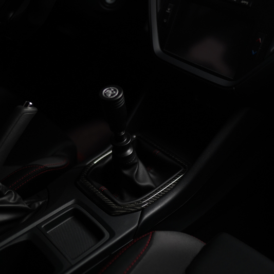 JDMuscle [22-25 WRX] MT Tanso Dry Carbon Fiber Shifter Trim Cover w/ Gloss Finish