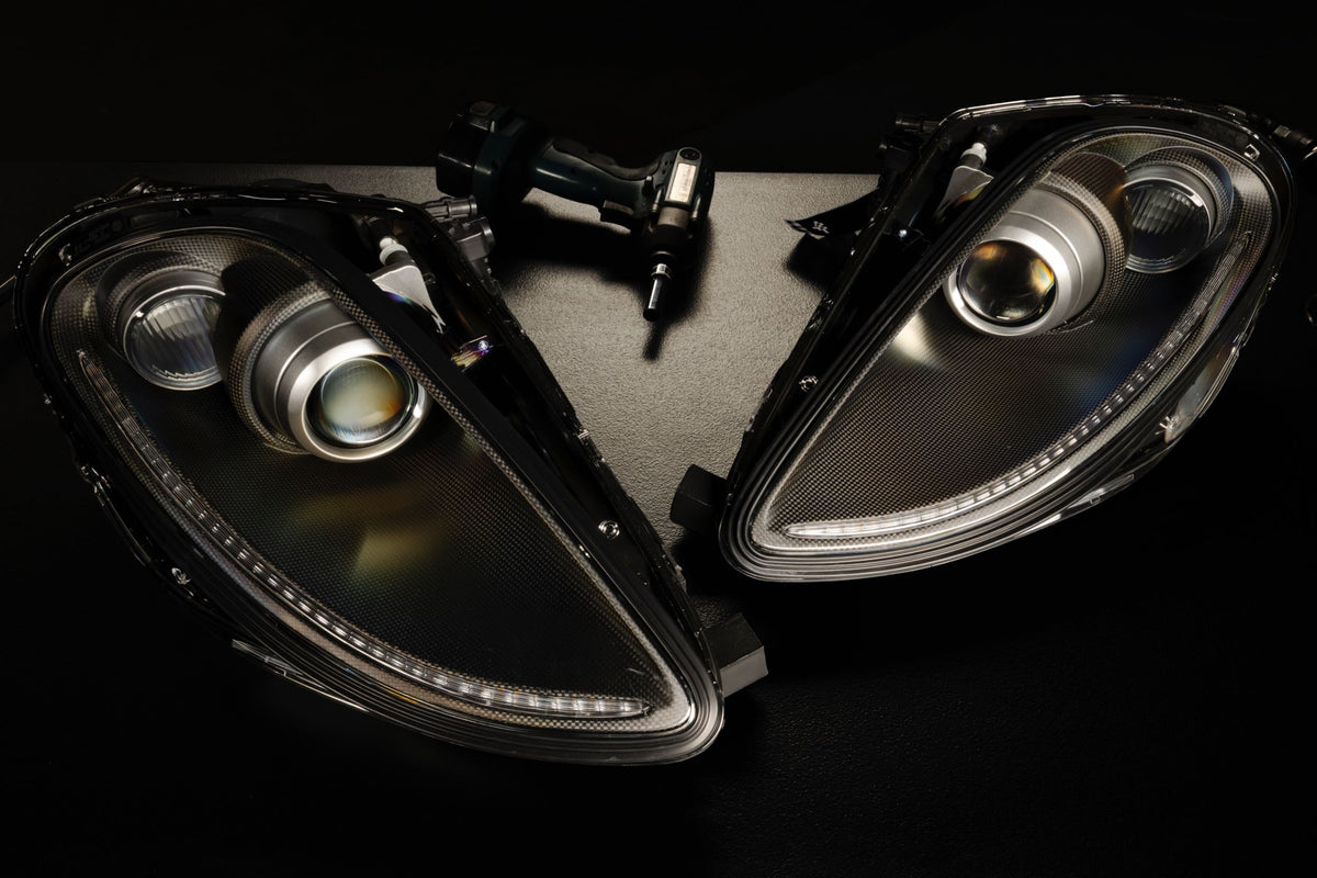 Ferrari F430 Founders headlight G5 bi-xenon projector detail