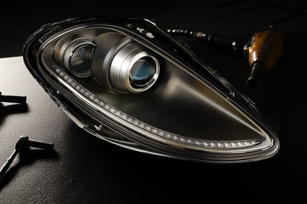 Founders Ferrari F430 Scuderia-style carbon fiber headlights pair