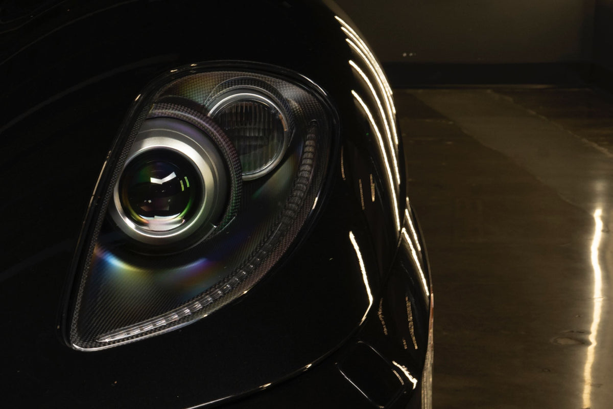 Founders carbon headlights installed on Ferrari F430