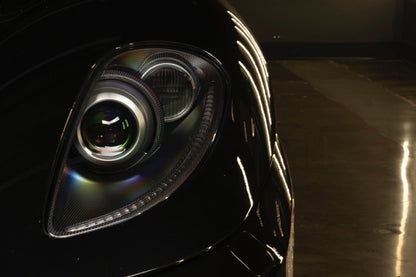 Founders carbon headlights installed on Ferrari F430