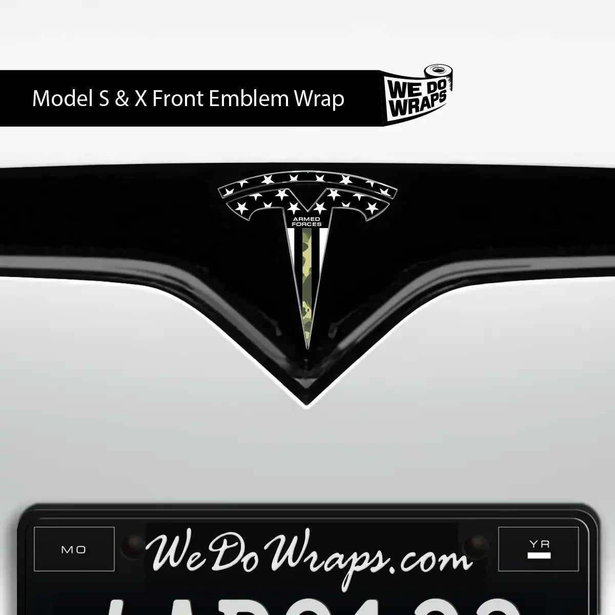 First Responders Armed Forces Tesla Emblem Decals (Front + Back) | Model S