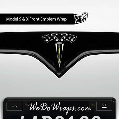 First Responders Armed Forces Tesla Emblem Decals (Front + Back) | Model S