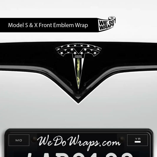 First Responders Armed Forces Tesla Emblem Decals (Front + Back) | Model S