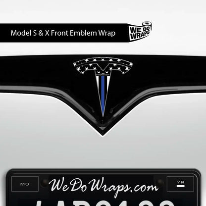 First Responders Law Enforcement Tesla Emblem Decals (Front + Back) | Model S
