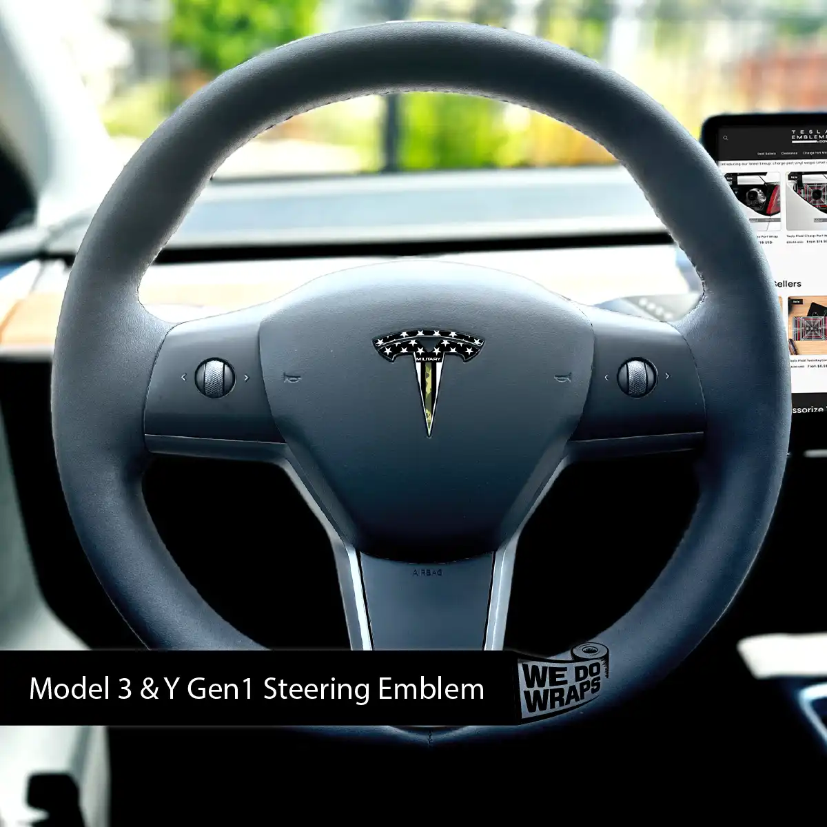 First Responders Armed Forces Tesla Steering Wheel Wrap | MY 2019-'25